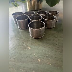 Hammered “Silver” Napkin Rings 8 CT